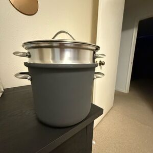 Calphalon 8QT three piece pasta pot with steamer basket